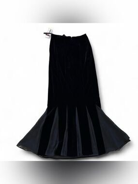 NWT Vintage Cachet Black Velvet Mermaid Maxi Skirt